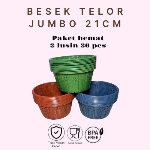 3 Lusin 36 Pcs Besek Telor Jumbo Hajatan Plastik Murah Tebal Berkualitas Kitchenware Ceting Plastik