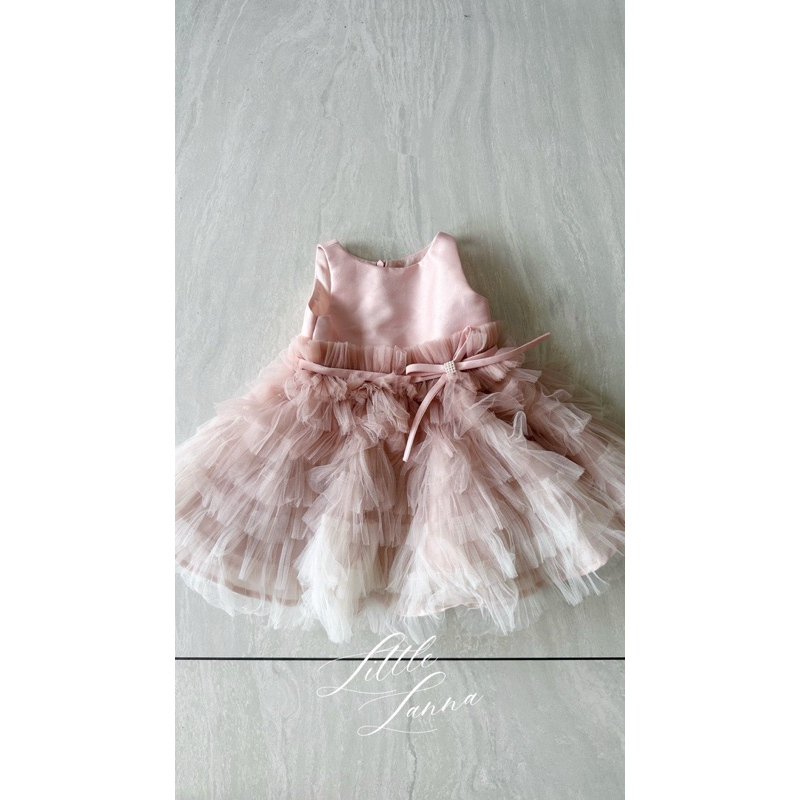 (PRE-LOVED) Kakapo Party Dress Ruffle Pink / Baju Pesta Bayi Merah Muda