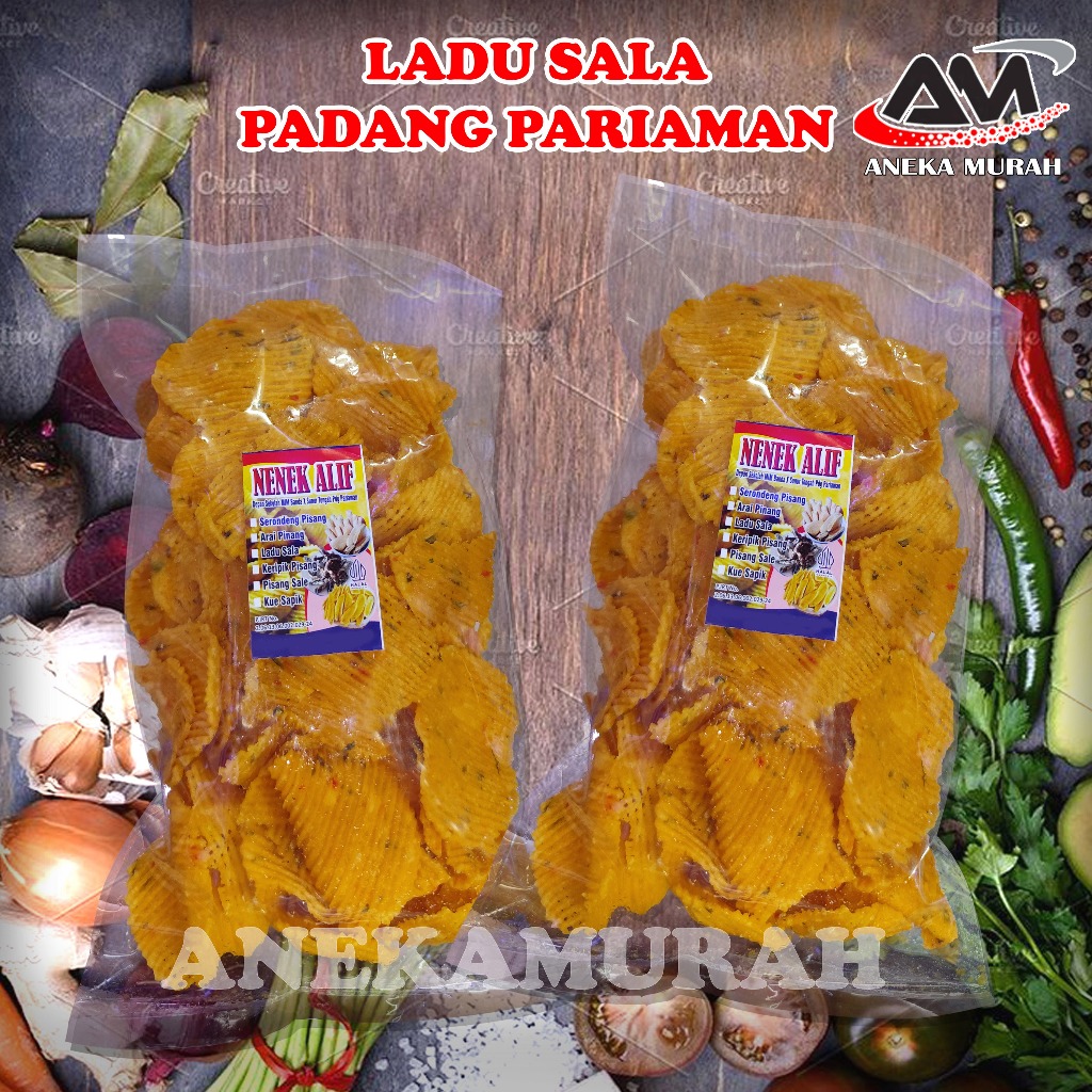 

Ladu Sala Ladu Arai Pinang Serundeng Kripik Pisang Pisang Sale Cemilan Khas Minang Berat 250 gr