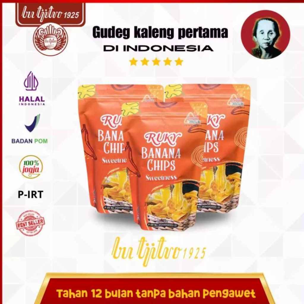 

BU TJITRO1925 Kripik Pisang Manis Snack Banana Chips Cemilan Grosir Cemilan Kiloan Gudeg Bu Tjitro