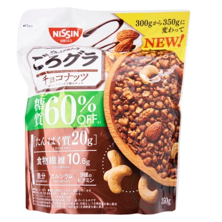 

Nissin Gorogura 60-percent Off sugar ChocoNuts