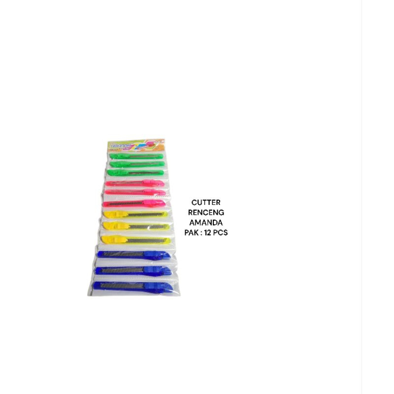 

Pisau Cutter Renceng Amanda CA-002 Kecil / HARGA/1 RENCENG