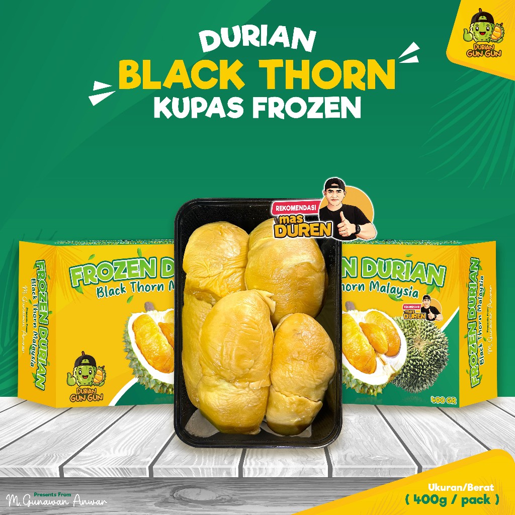 

Durian Duri Hitam Malaysia Duren Black Thorn Kupas Frozen berat 400 gram