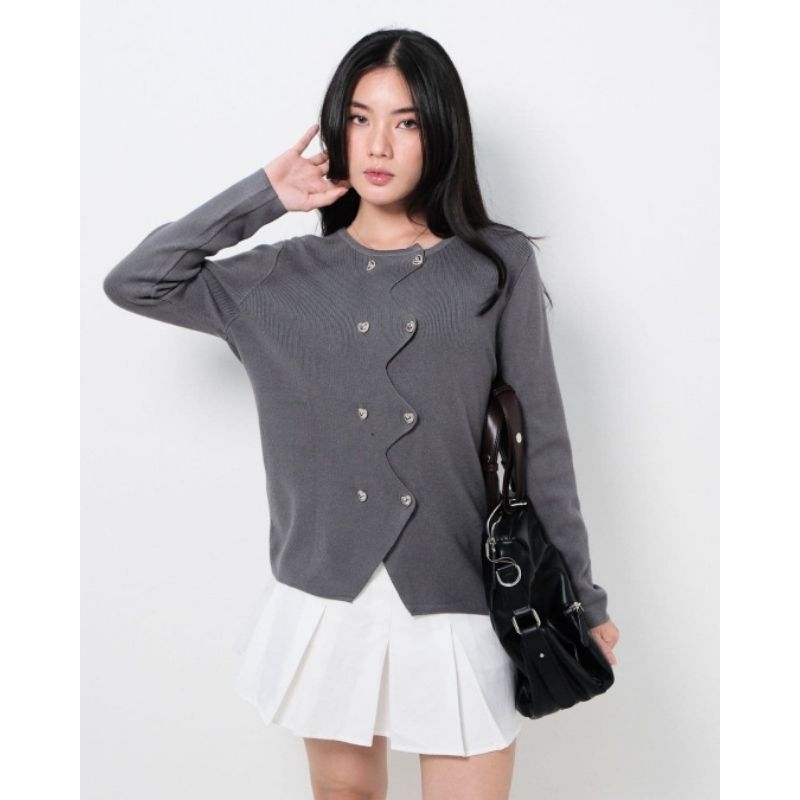 PINKDOSE Cardigan Kancing Zigzag Sazura by Pinkdose