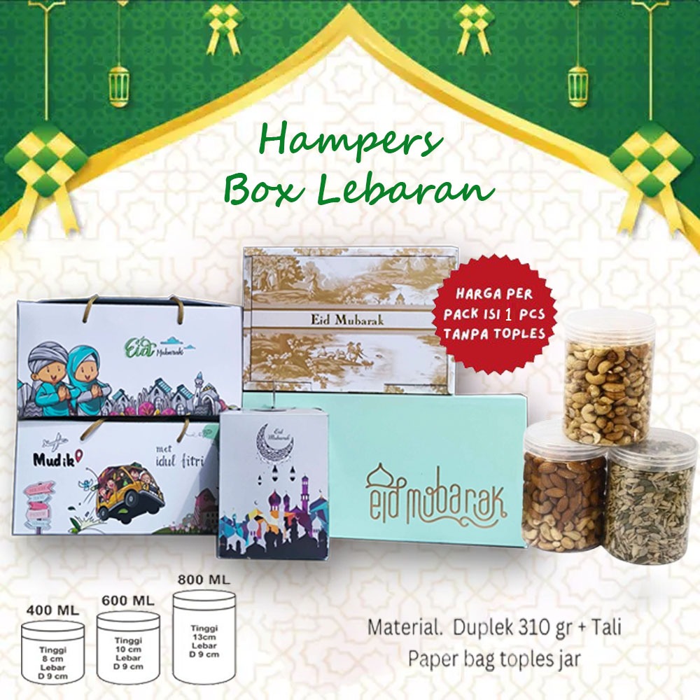 

Kotak hampers Paper bag MUDIK / COUPLE / MASJID Kotak Kado Kotak Bingkisan Lebaran Hamper