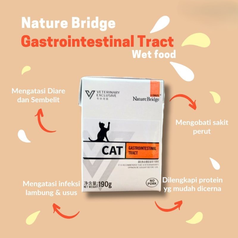24 Pcs Nature Bridge 190gr Gastrointestinal Cat / NB gastro Wet Food gastro kucing diare