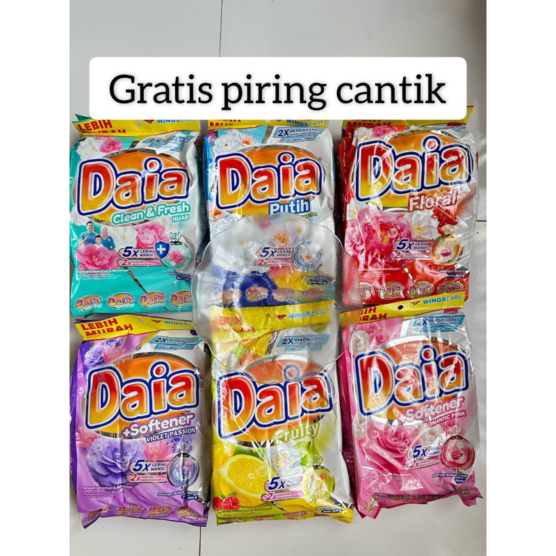 Daia Detergen bubuk 800gr Gratis piring cantik/ Detergen Daia / Daia Detergen bubuk