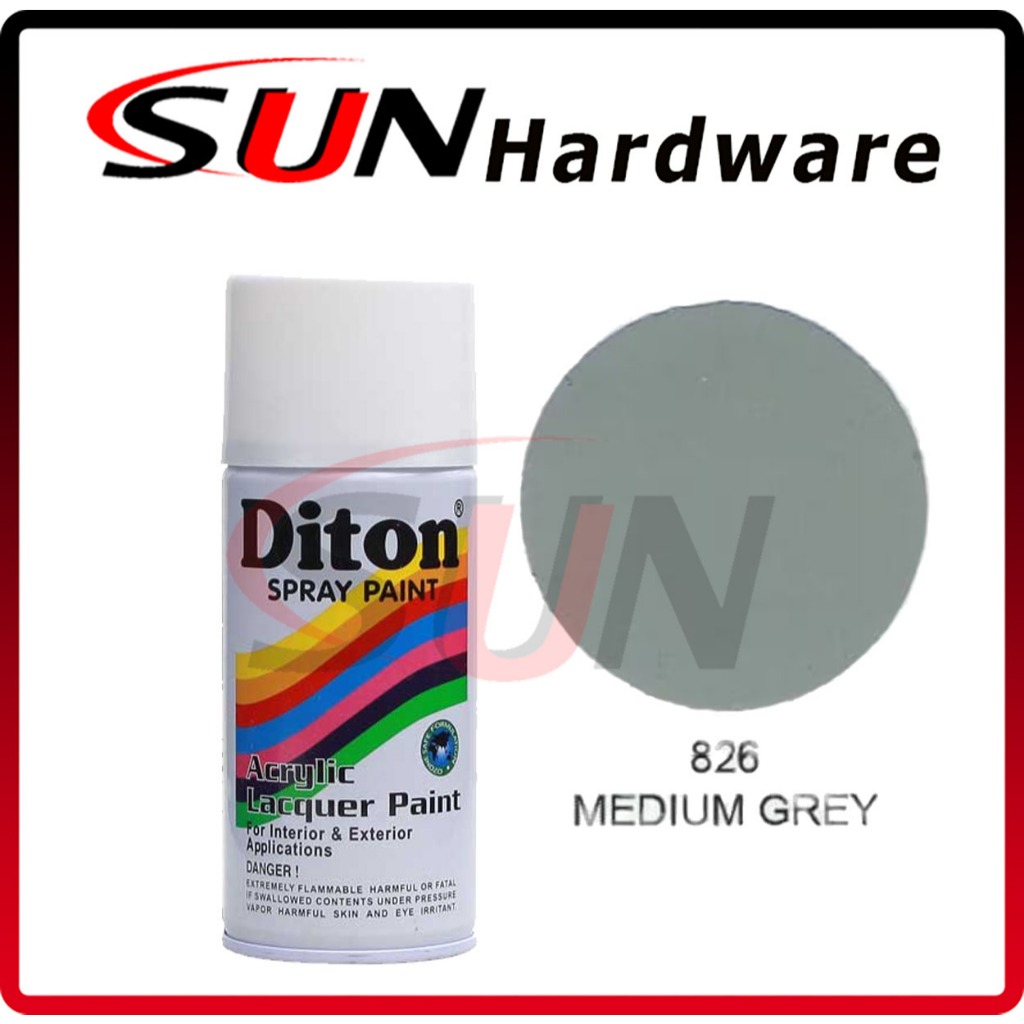 Pilox DITON 300 cc Medium Grey 826 Pilox Pylox Cat Semprot Abu Abu Muda