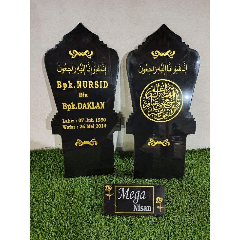 BATU NISAN TANCAP/PATOK 1 SET 45×20/NISAN GRANIT TILE BERKUALITAS+PACKING KAYU