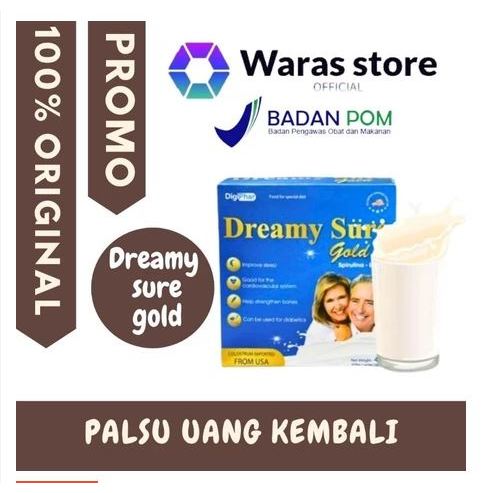 

Dreamy Sure Gold Import USA Susu Atasi Insomnia Sulit Tidur Isi 1 Sachet