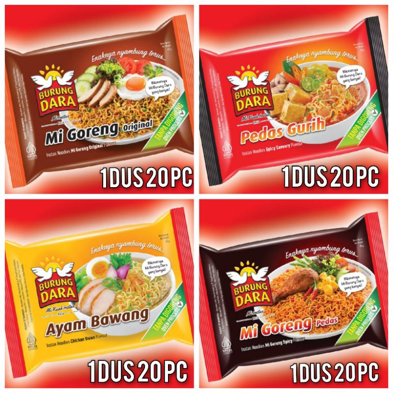 

1 DUS Mie instan burung dara reborn rasa original pedas kuah