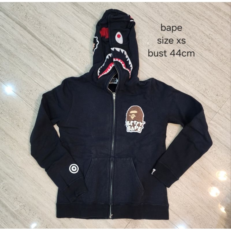 preloved bape x betty boop black hoodie jacket
