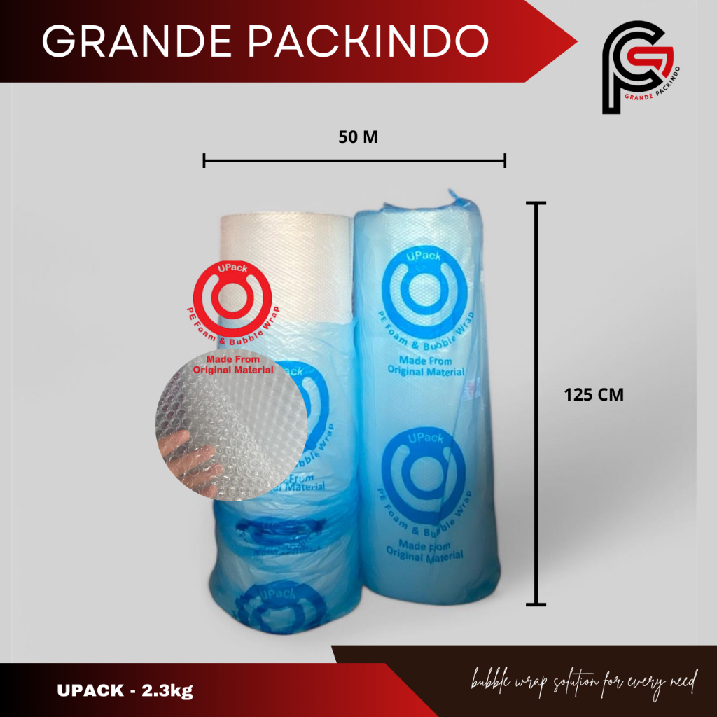 

Bubble Wrap Roll PREMIUM MURAH 125cm x 50m Ukuran 2.3 kg Merek UPACK MURAH BERKUALITAS
