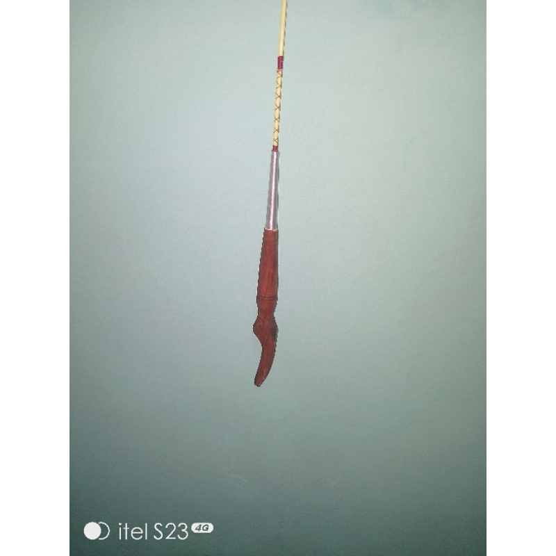 joran wader Telkom gagang selud ukir kayu ukuran 100 cm