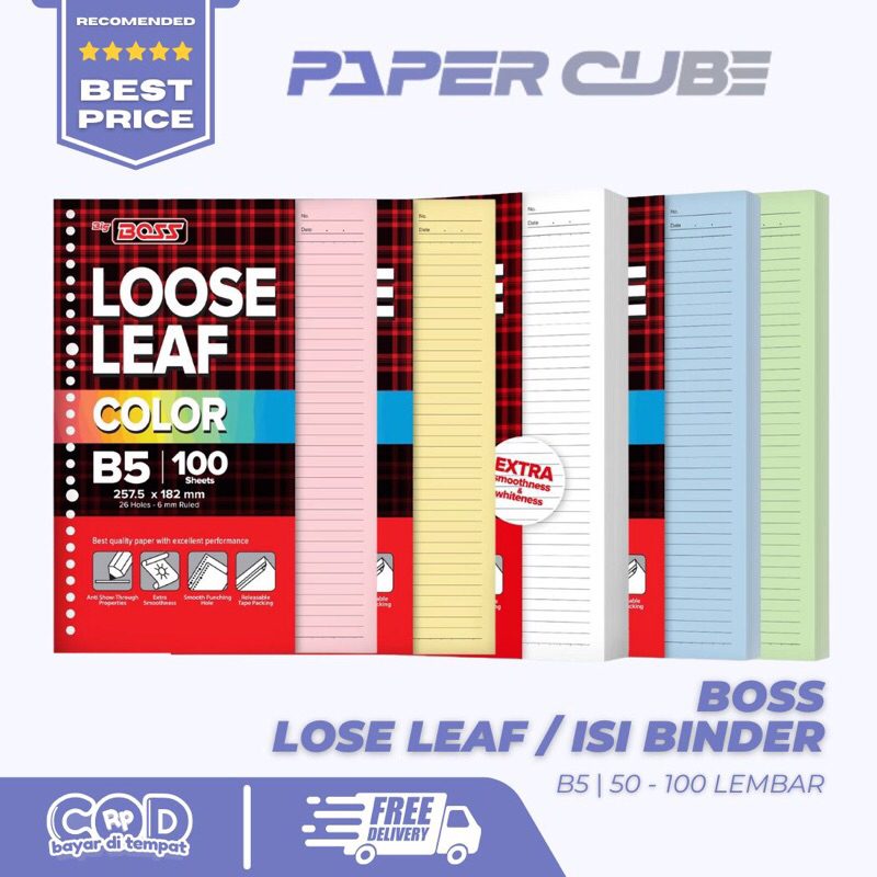 

BIG BOSS | B5 LOOSE LEAF ISI BINDER ISI 100-50 LEMBAR
