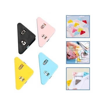 

KLN - Paper klip Segitiga Akrilik Warna-Warni Clip Sudut Penjepit Buku Kertas Binder Plastik Clips Book & Paper Corner Clipper
