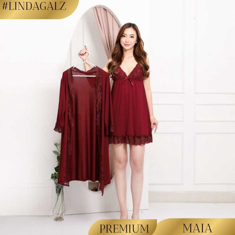 KODE R26X LindaGalz MAIA Pakaian Tidur Wanita Dewasa Baju Tidur Sexy 7L Premium Kimono Lingerie Big 