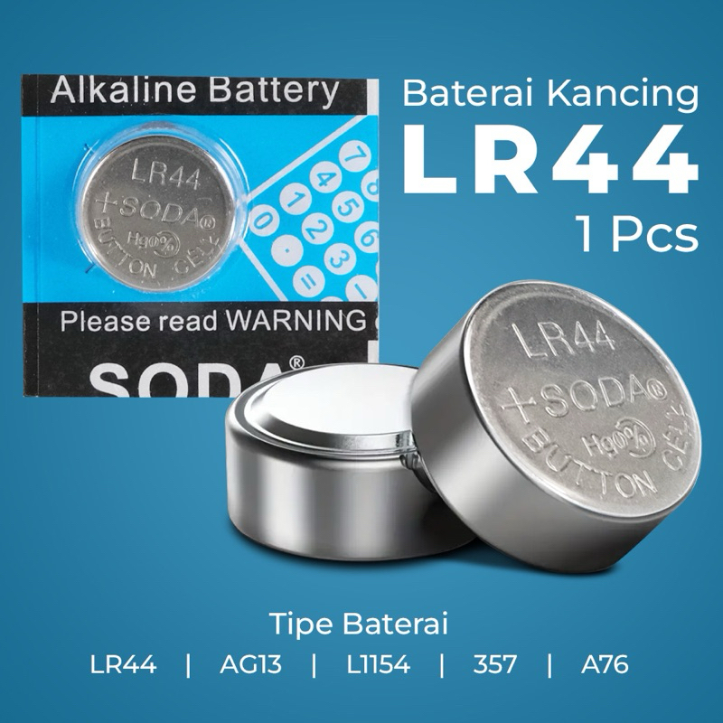 Baterai Kancing lithium LR44 AG13 L1154 357 A76 1,5V 1pcs