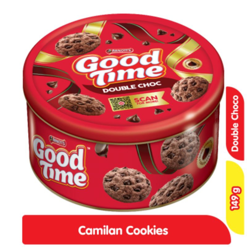 

Good Time Cookies Double Choc Kaleng 149 g