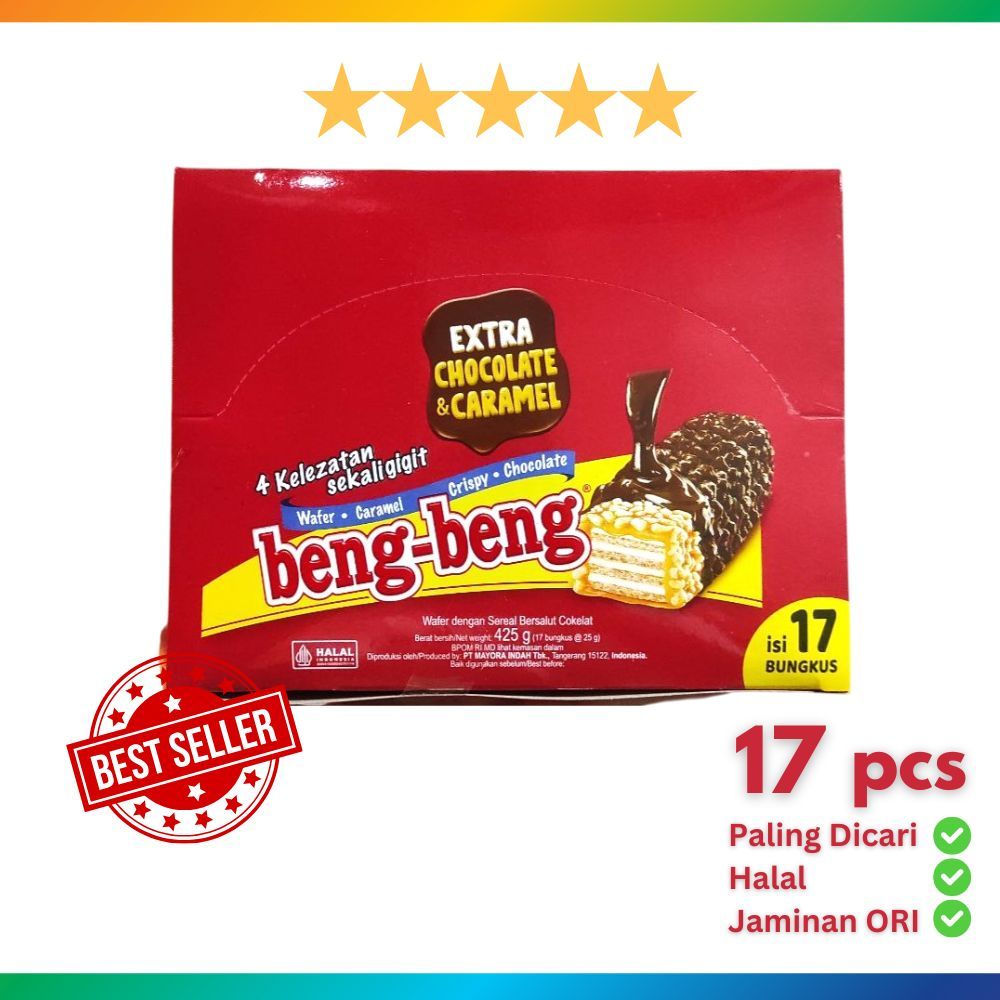 

Beng-Beng Reguler 1 Box (17 x 25g) TERLARIS Isi 17 pcs Extra Chocolate Karamel