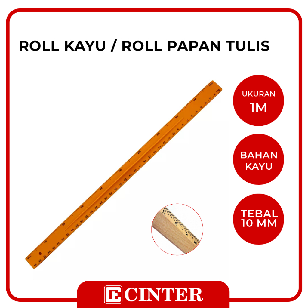 

PENGGARIS / ROLL / PENGGARIS PAPAN TULIS / PENGGARIS KAYU 1 METER (R05060101)