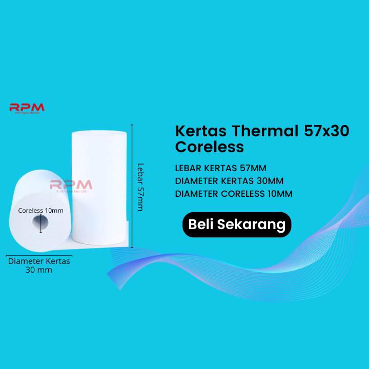 

kertas struk thermal 58x30 57x30 coreless Thermal Kasir 57mm 58mm Printer Edc Bluetooth