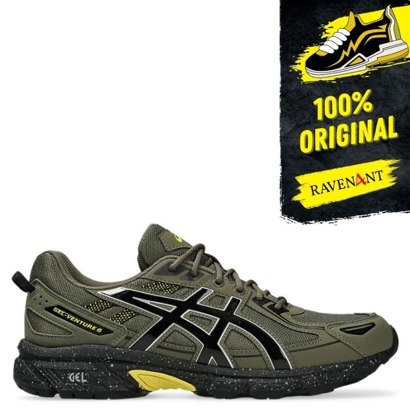 ASICS Gel-Venture 6 Mantle Green Black ORIGINAL - Sepatu Sneakers Outdoor Trail Running Pria/Wanita