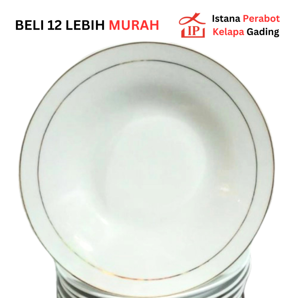 Piring Keramik Cekung Motif Lis 3 Ukuran