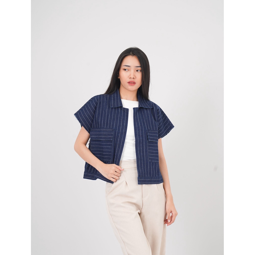 KODE V29W Cadenza Jaket Rompi Vest Denim Wanita Oversize
