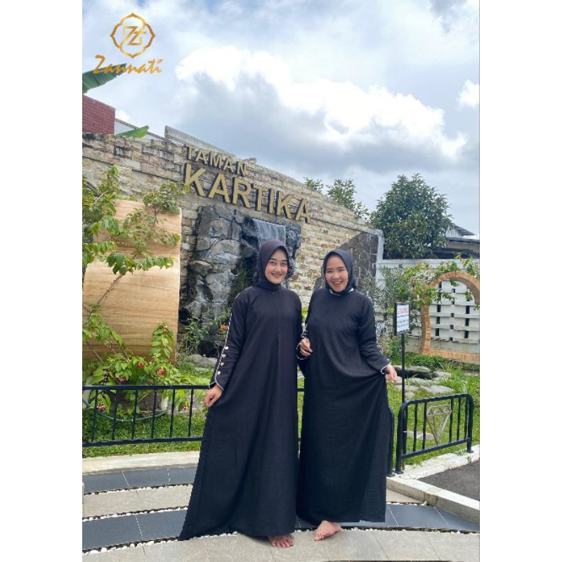 Gamis Hitam Dewasa Dress Simple Elegan