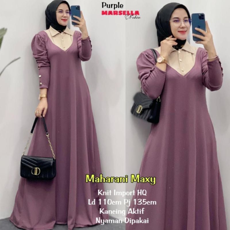 MAHARANI MAXY GAMIS CANTIK TERBARU DENGAN MOTIP POLOS