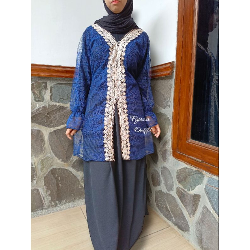 raya outer lebaran / raya tunik brokat / raya outer brukat kekinian