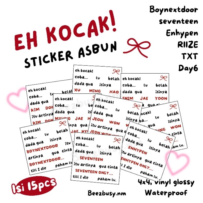 

STICKER ASBUN FREEBIES KPOP (fanmade)
