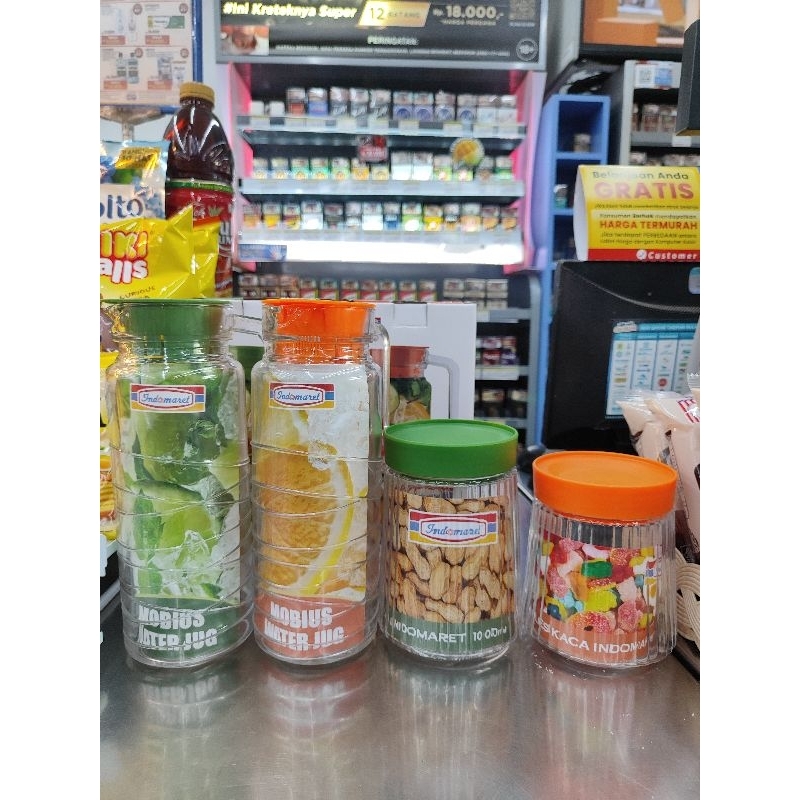 MUG JUS | MOBIUS MUG TEBAL TEKO KACA BELING TEBAL TEKO INDOMARET TAHAN PANAS TAHAN DINGIN 1L