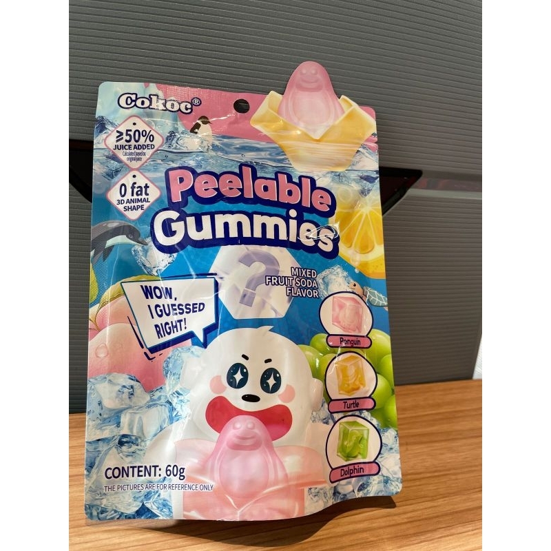

PEELABLE GUMMIES VARIANT MIX FRUIT SODA FLAVOR, MIX FRUIT FLAVOR 60 GR