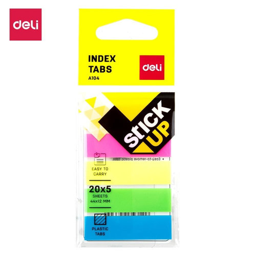 

STICKY NOTES DELI INDEX TABS 20S X 5 WARNA PLASTIK EA10402