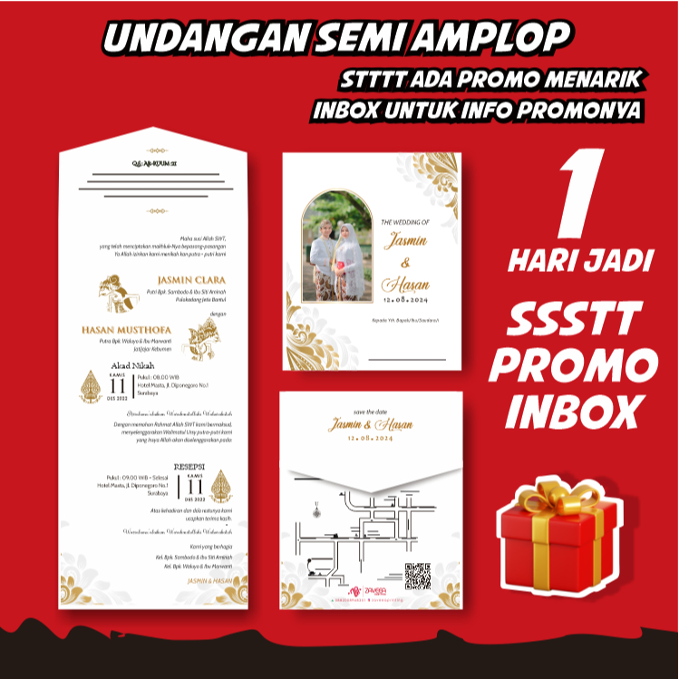 Undangan pernikahan semi amplop murah sehari jadi undangan nikah undangan elegan undangan aesthetic 