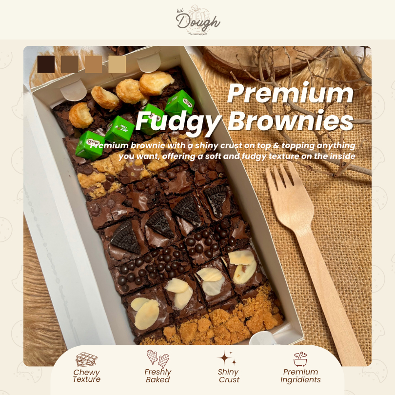 

Premium Fudgy Brownies with Topping by Hildoughbakes