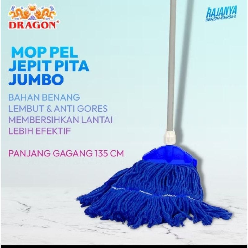Dragon Kain Pel Lantai Mop Pel Lantai Serbaguna Peras puter dan Jepit Pita Jumbo