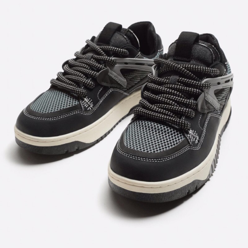 ZARA Men Shoes Skate Sneakers Sepatu Pria Black