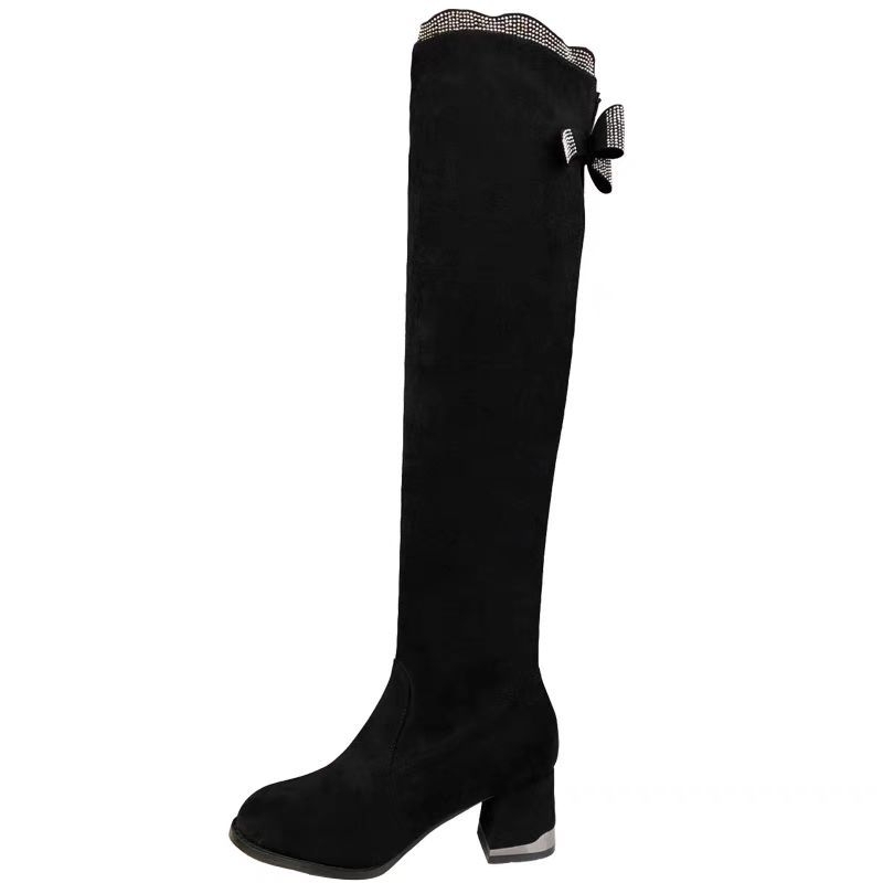 Sepatu Boots Wanita High Knee Hitam Model Korea Premium Fashion B42