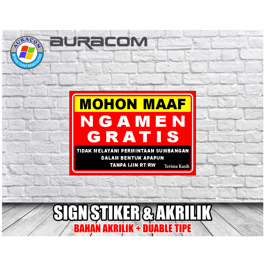 

Stiker & Akrilik NGAMEN GRATIS ( D10 )
