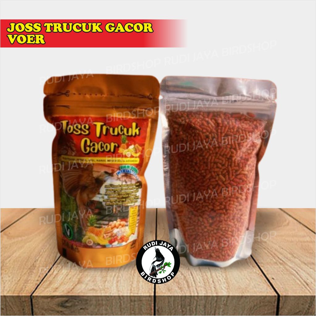 JOSS TRUCUK GACOR 1 POUCH VOER PAKAN MAKANAN BURUNG CUCAK HIJAU KUTILANG PEMAKAN BUAH ASLI BUAH