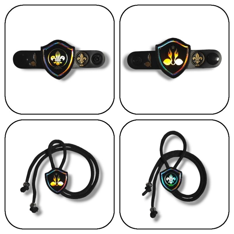 

Ring kacu hasduk pramuka hitam glow hologram