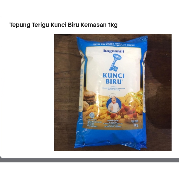 

Tepung Terigu Kunci Biru Kemasan 1kg