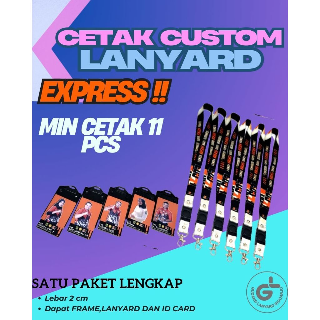 

EXPRESS!!! Cetak Lanyard Sublim 1,5cm 1 PAKET LENGKAP/ tali idcard print 1,5cm (1 HARI JADI)