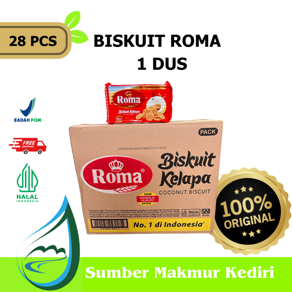 

BISKUIT ROMA KELAPA 1 DUS ISI 28 PCS - Kediri