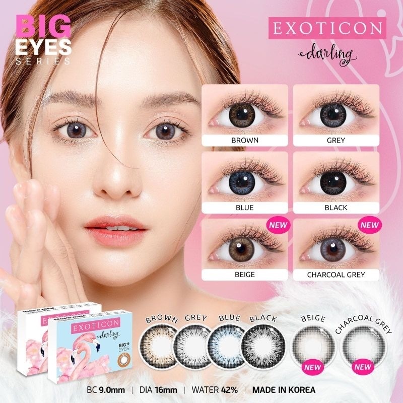 Softlens Darling By Exoticon Big Eyes Diameter 16 mm - Soflen Blue Black Grey Brown