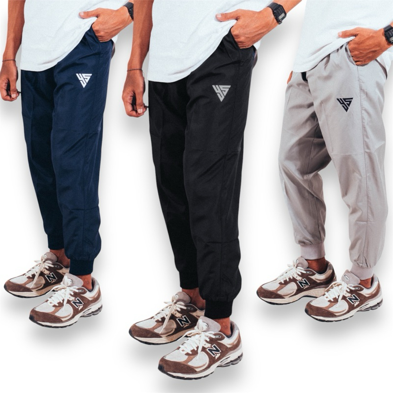 YS Celana Training Pria Panjang Sporty Bahan Parasut Jogger Pants Cowo Long Pants Sport