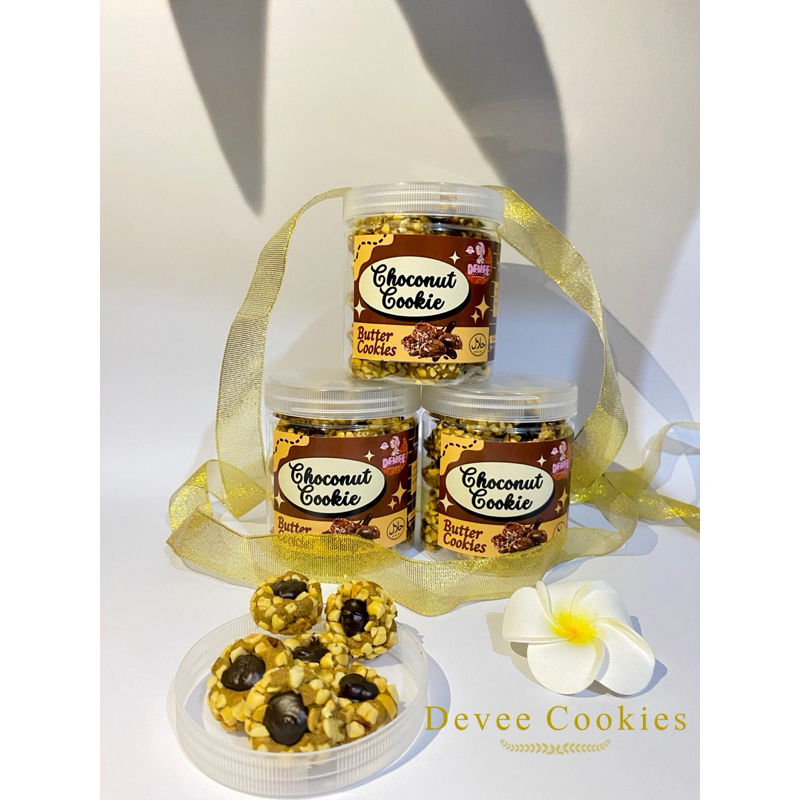 

kue lebaran choconut cookie atau thumbprint coklat kacang jar600ml